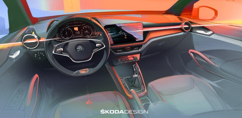 Skoda Fabia четвёртого поколения получит интерьер от актуальной Octavia
